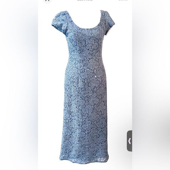 Oleg Cassini Sequin blue gray Cocktail prom Vegas Dress size 2 - Picture 1 of 13